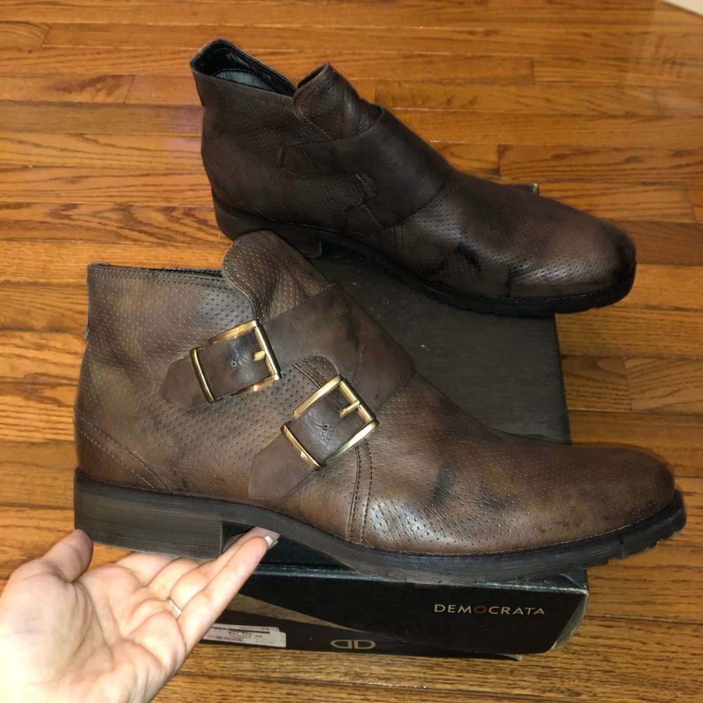 New Size EUR 45 Democrata Brown Leather Ankle Boot